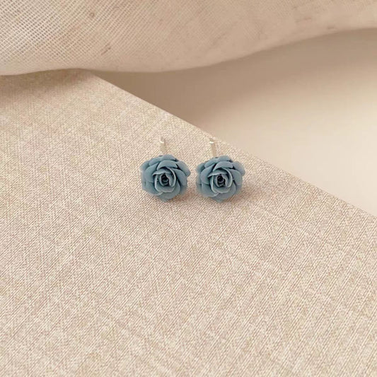 Needle Smoke Purple Rose Design Fashionable Earrings