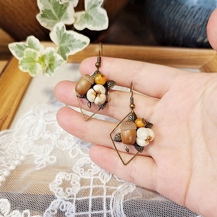 Minority Geometric Mori Style Fresh Unique Creative Simple Wooden Earrings
