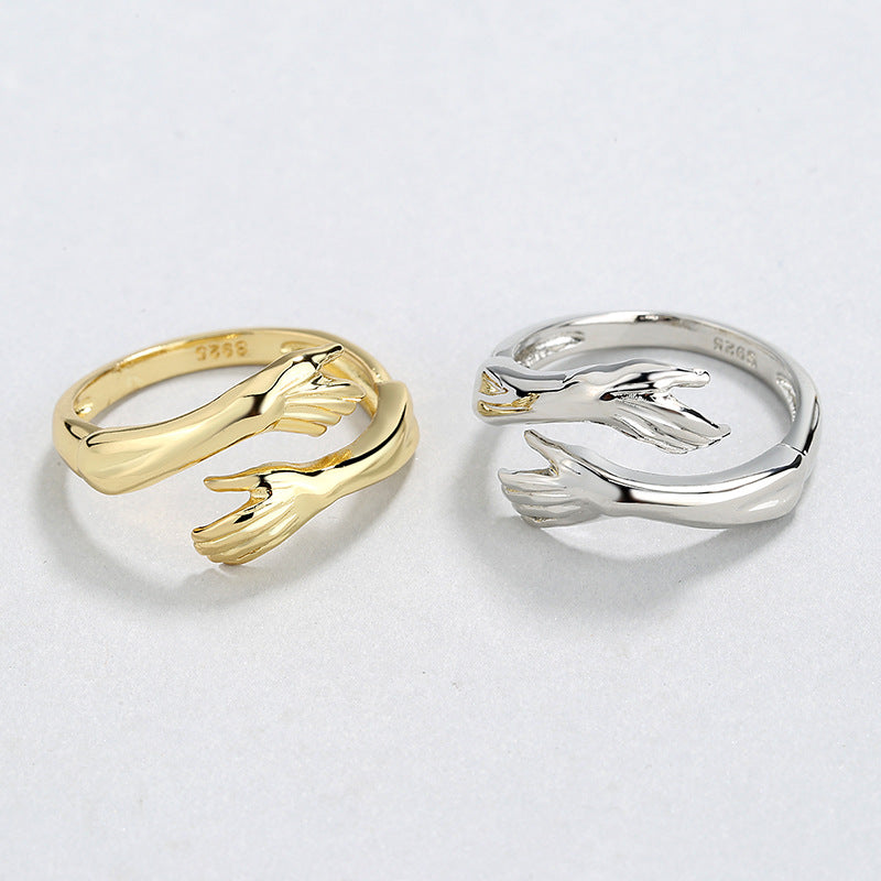 Women's & Men's Couple Personality Girlfriend Gift Hug Ornament Rings