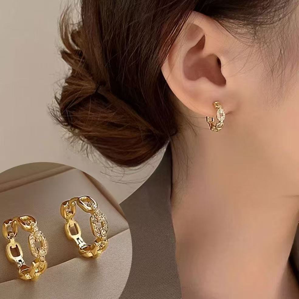 Chain-shaped Ear Clip Niche Delicate Simple Rings