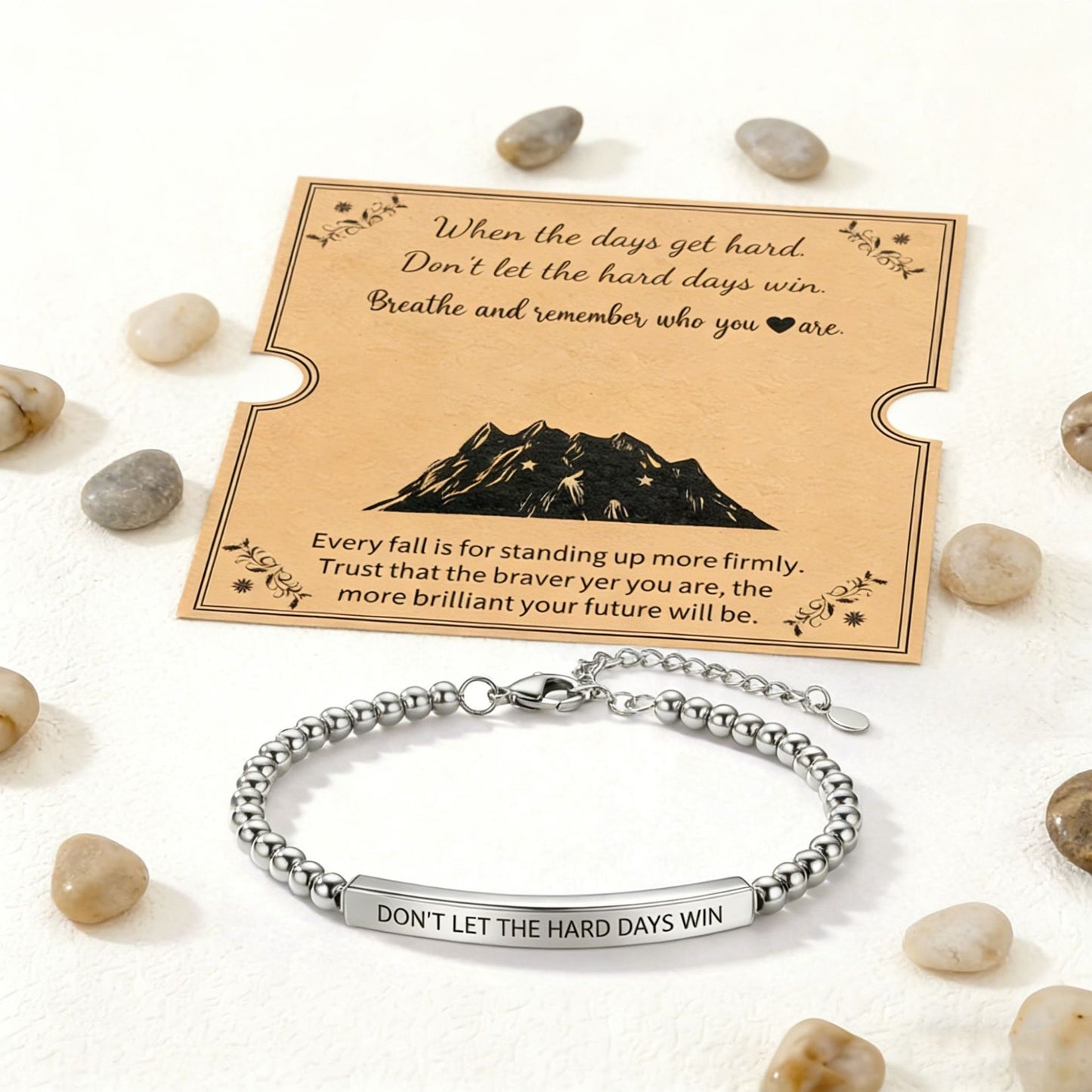 Lettering Colorful Natural Stone Fashion Golden Balls Bracelets