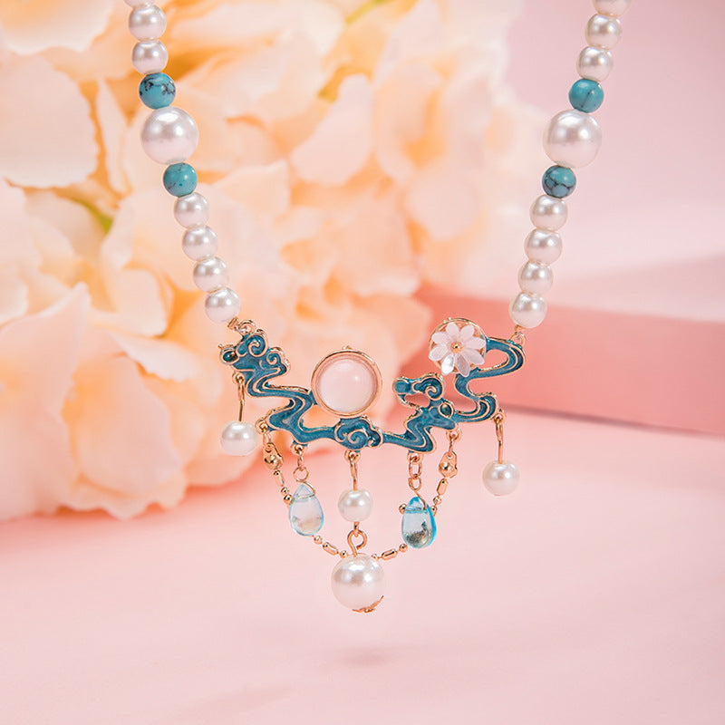 Ming Tang Style Skirt Retro Pearl Necklace