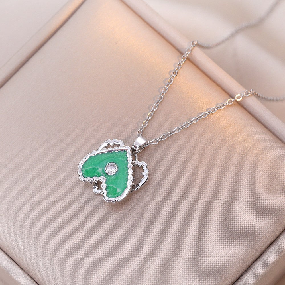 Female Minority Fashion Design Rotating Bauhinia Zircon Flower Necklace