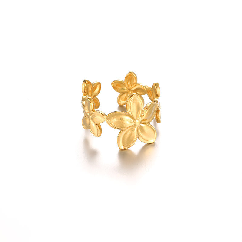 Women's Irregular Concave Convex Hammer Pattern Shaped Design Rings
