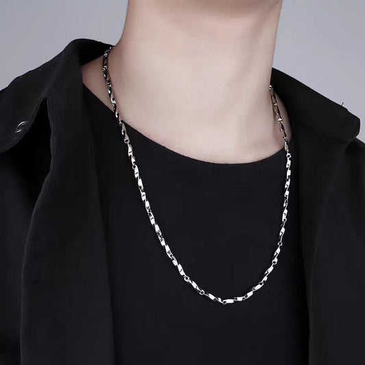 Men's Personalized Simple Titanium Steel Handmade Mobius Necklace