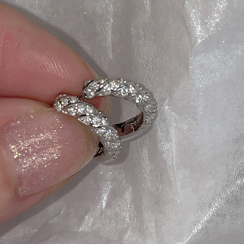 Needle Full Diamond Clip Exquisite High Ear Buckle
