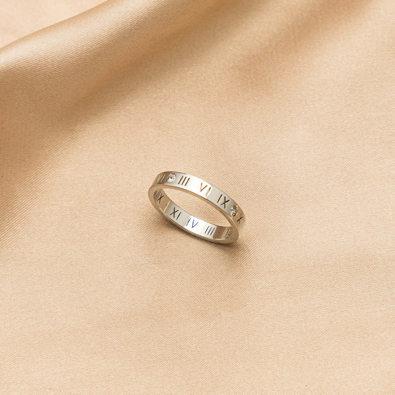 Digital Trendy Fashion Small Fresh Titanium Steel Rings