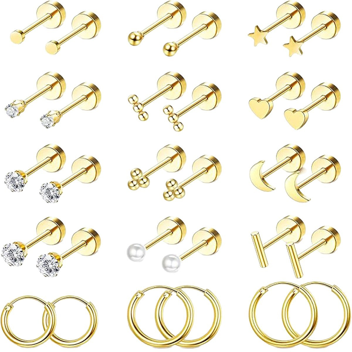 Trendy Fashion Shining No Need To Take Stud Earrings