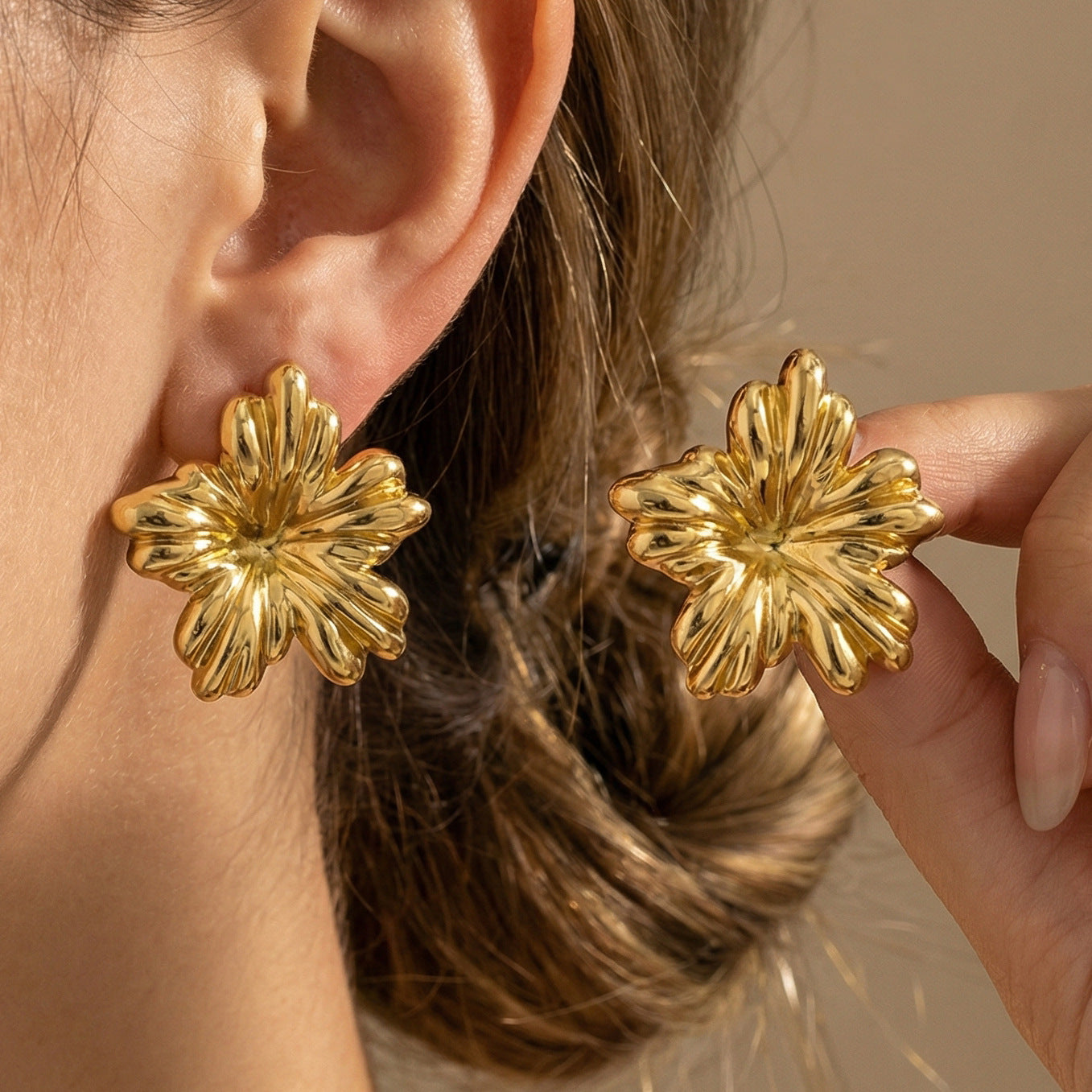 High-grade Stainless Steel Geometric Irregular Ear Stud Earrings
