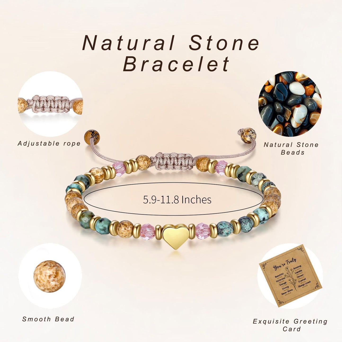 Drawing Stone African Pine Heart Pink Crystal Golden Pendants