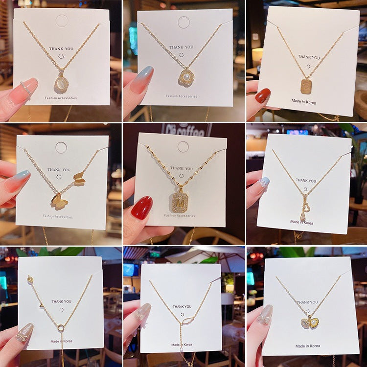 Women's Summer Fashion Heart For Design Simple Light Luxury Cold Style Necklaces