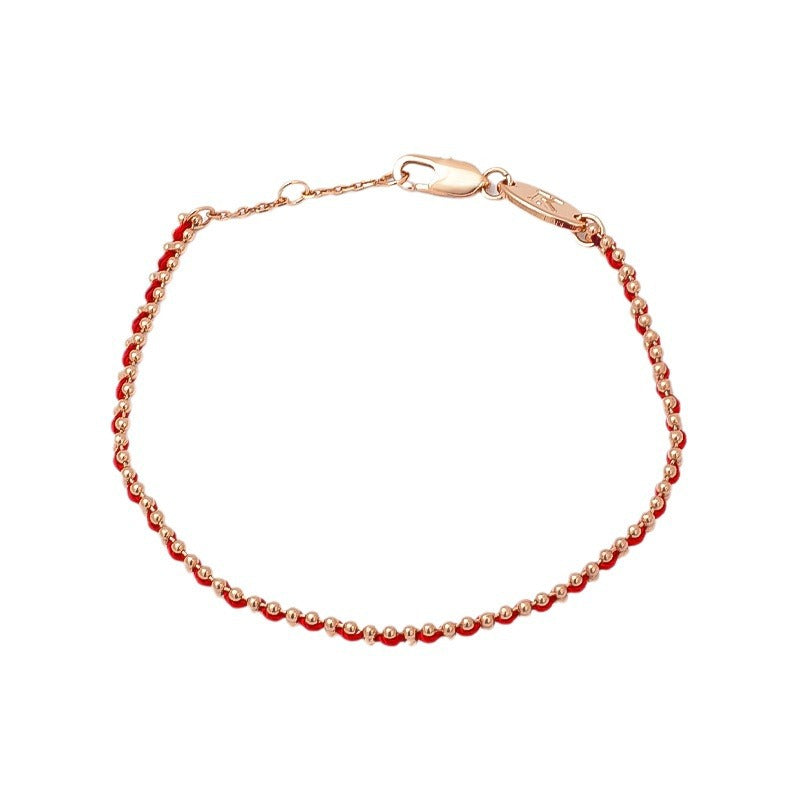 Design Red Rope Light Luxury Rose Gold Bracelets