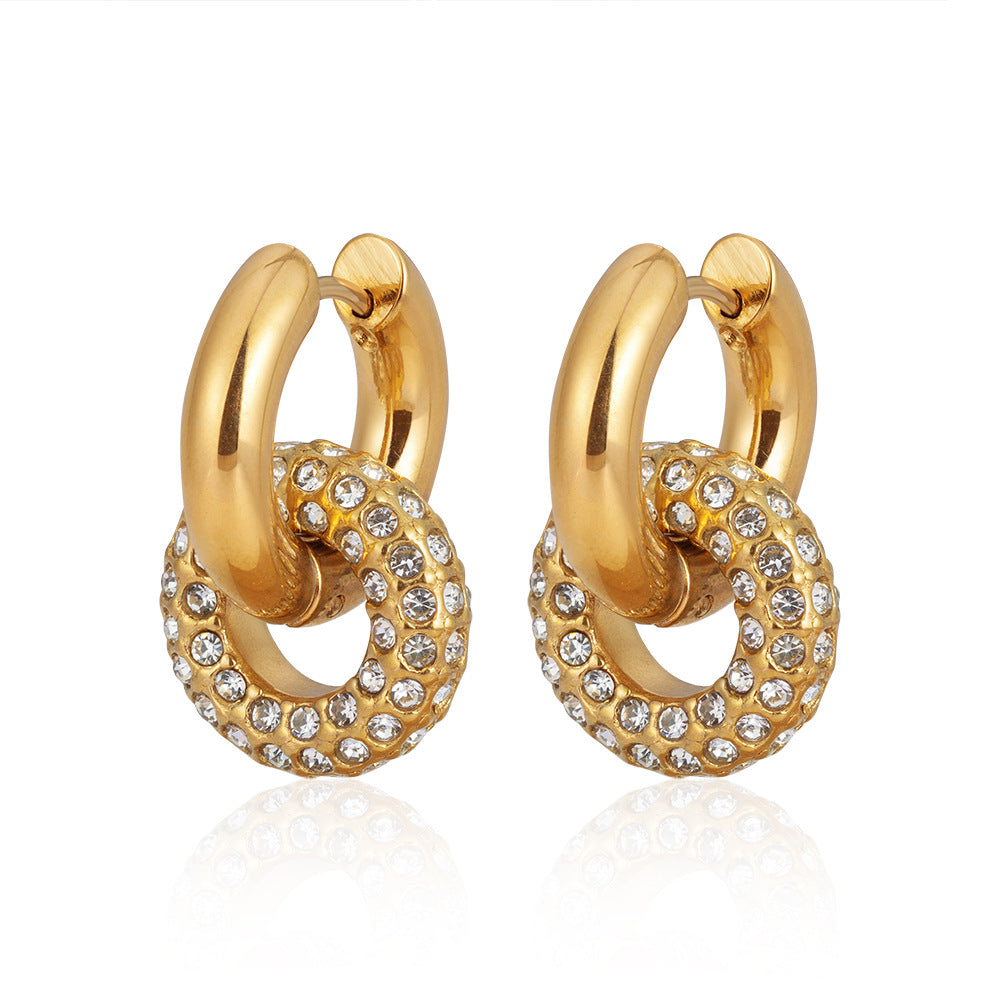Women's High-grade Detachable Double Clip French Retro Ear Buckle