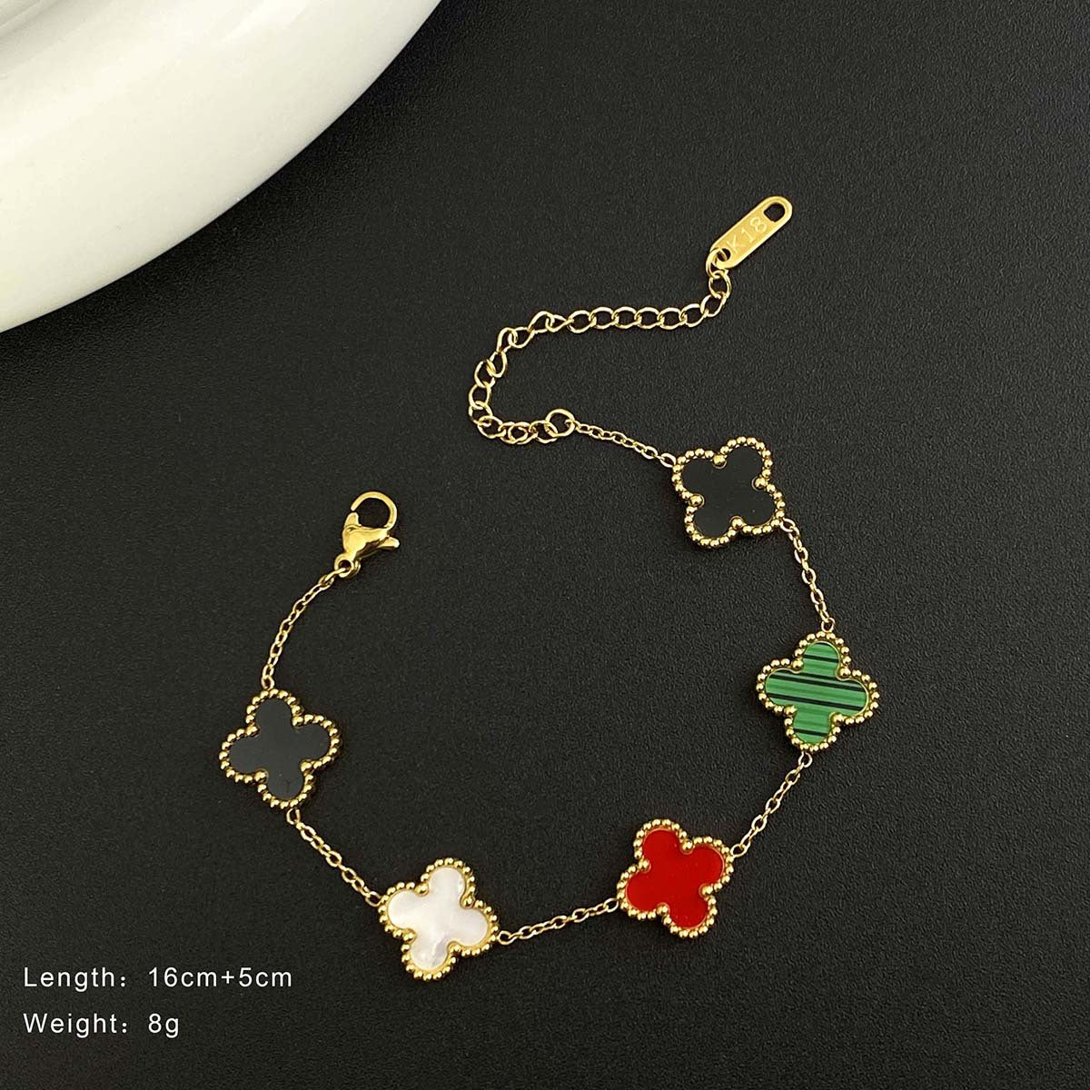 High-grade Light Luxury Double-sided Clover Titanium Bracelets