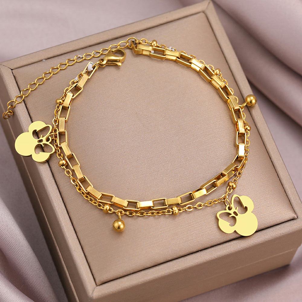 Women's Commuter Titanium Steel Light Luxury Couple Bracelets