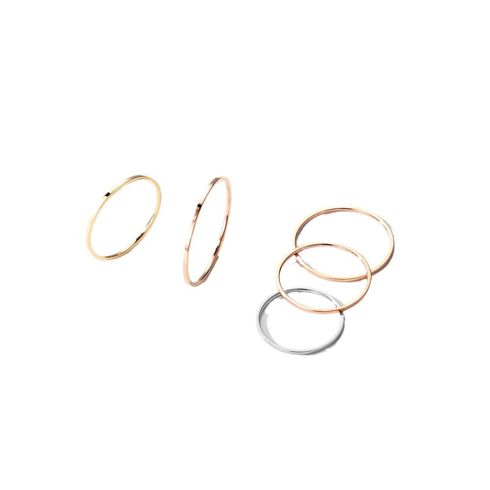 Simple Graceful Thin Little Finger Glossy Index Rings