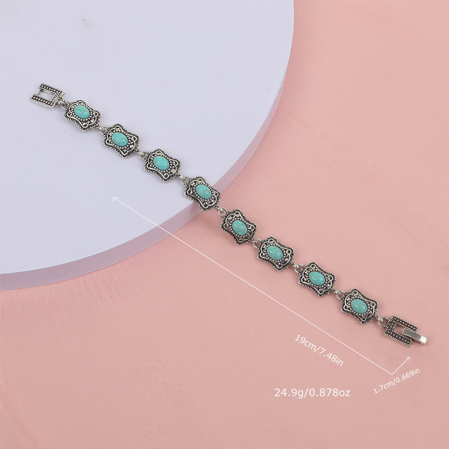 Women's Personality Retro Ethnic Style Inlaid Turquoise Bracelet