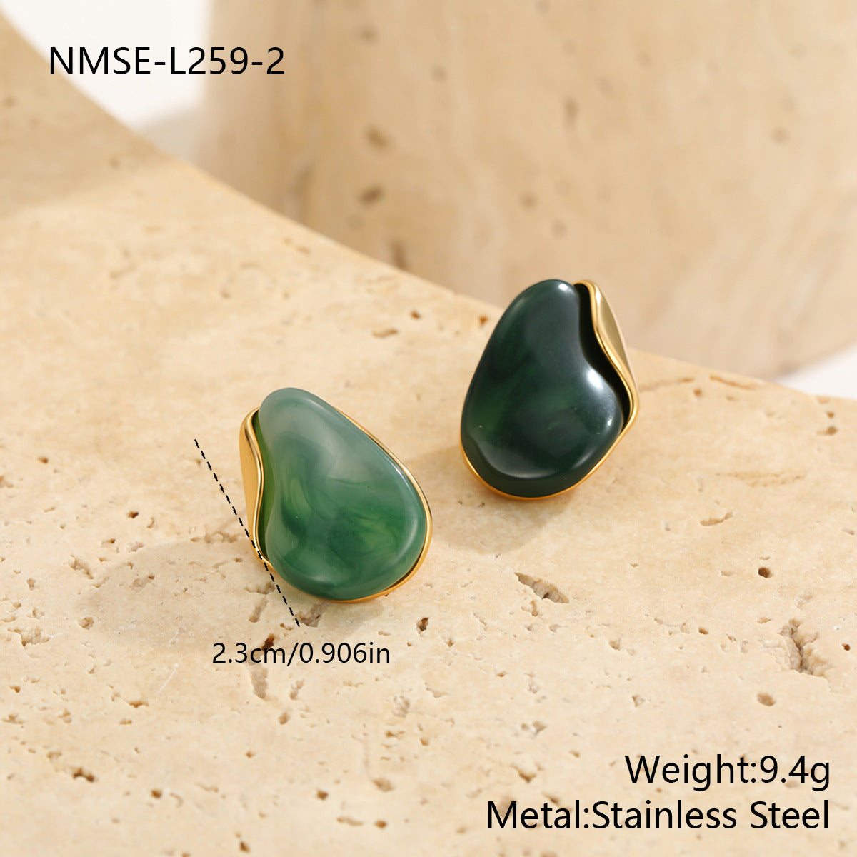 Women's High-grade Temperament Amber Resin For Light Luxury Minority Metal Patch Earrings