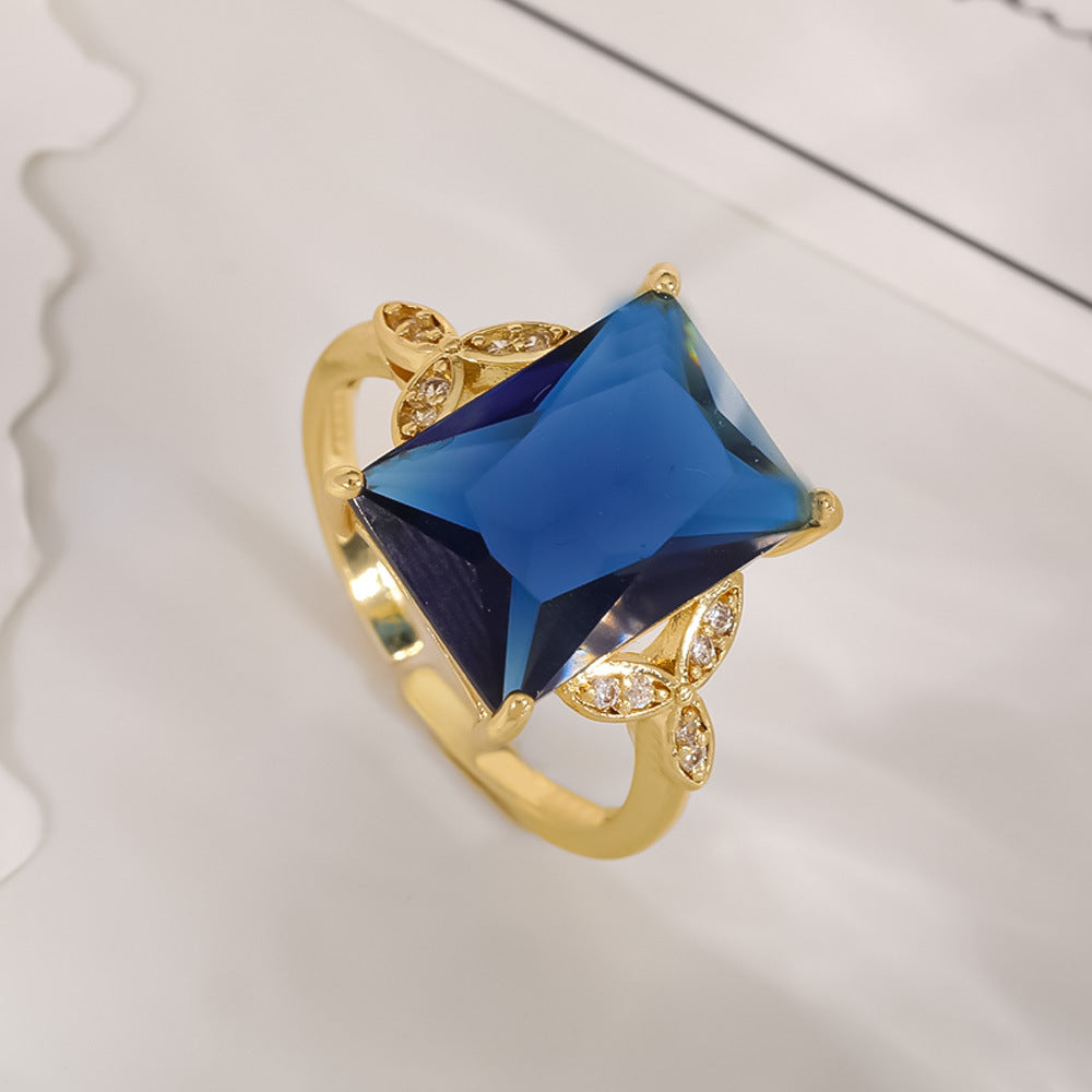 Women's Open-end Zircon Fashionable Classy Simple Cold Feeling Goddess Rings