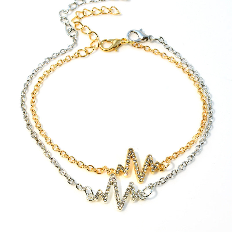 Exquisite Small Fashion Diamond Ecg Simple Full Bracelets