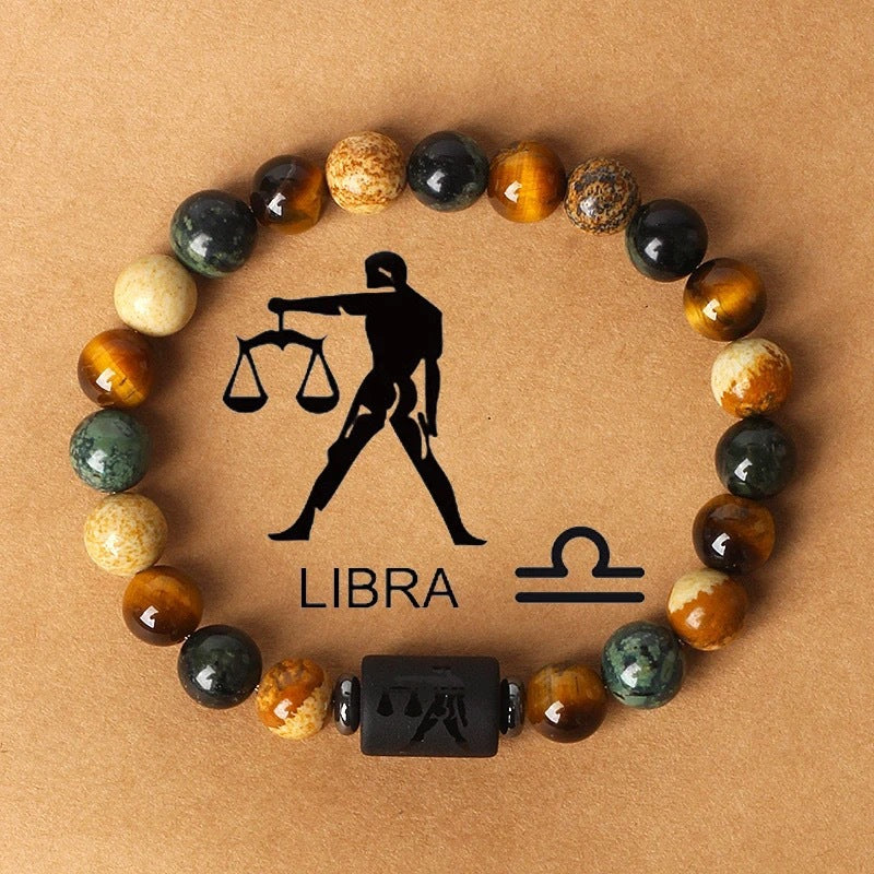 Planets Twee Constellations Natural Stone Blue Black Bracelet
