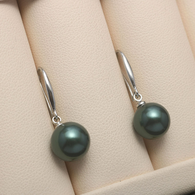 Artificial Pearl Lady Temperament Perfect Circle Pearls Earrings