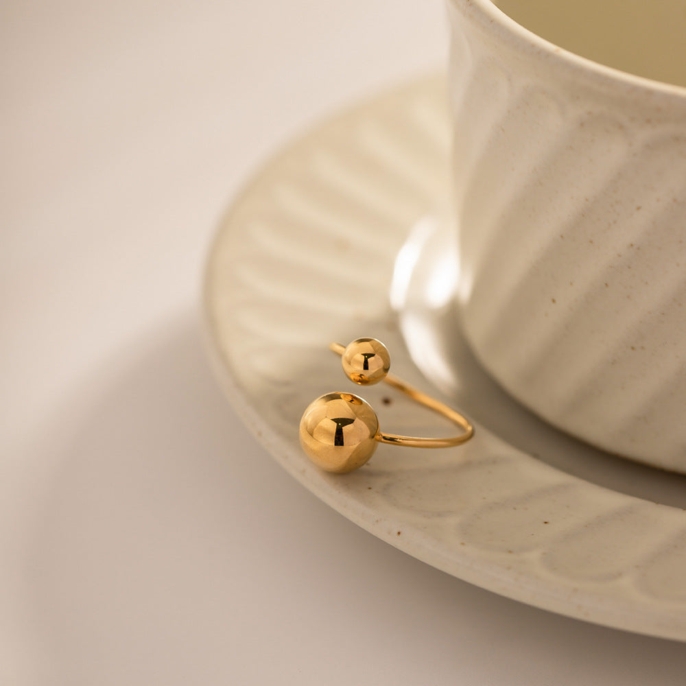 Titanium Steel Gold Not Female Geometric Ring
