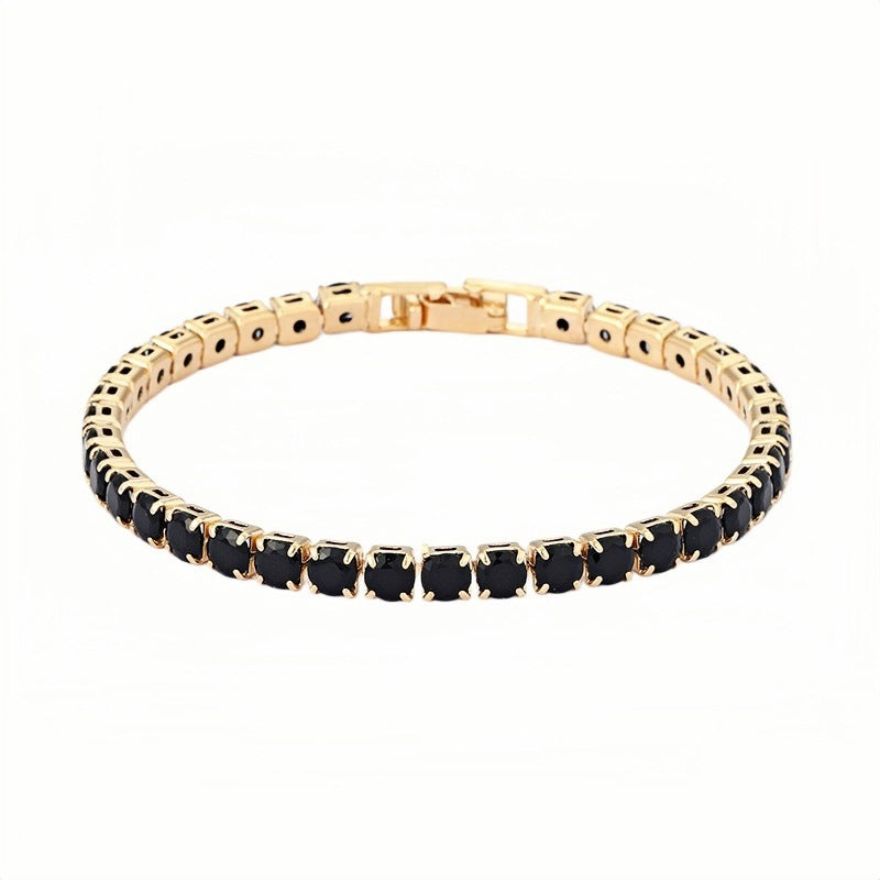 Women's & Men's Hip Hop Gold Zircon Chain Simple Bracelet