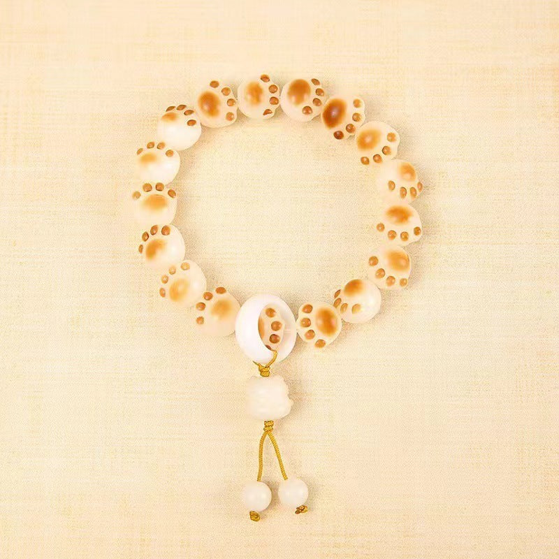 Pumpkin Lotus Beads White Jade Bodhi Rich Flower Charcoal Bracelets