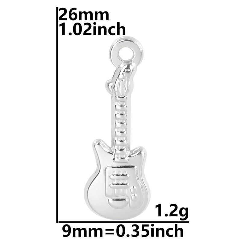 Steel Bass Guitar Personality Simple Female Pendants