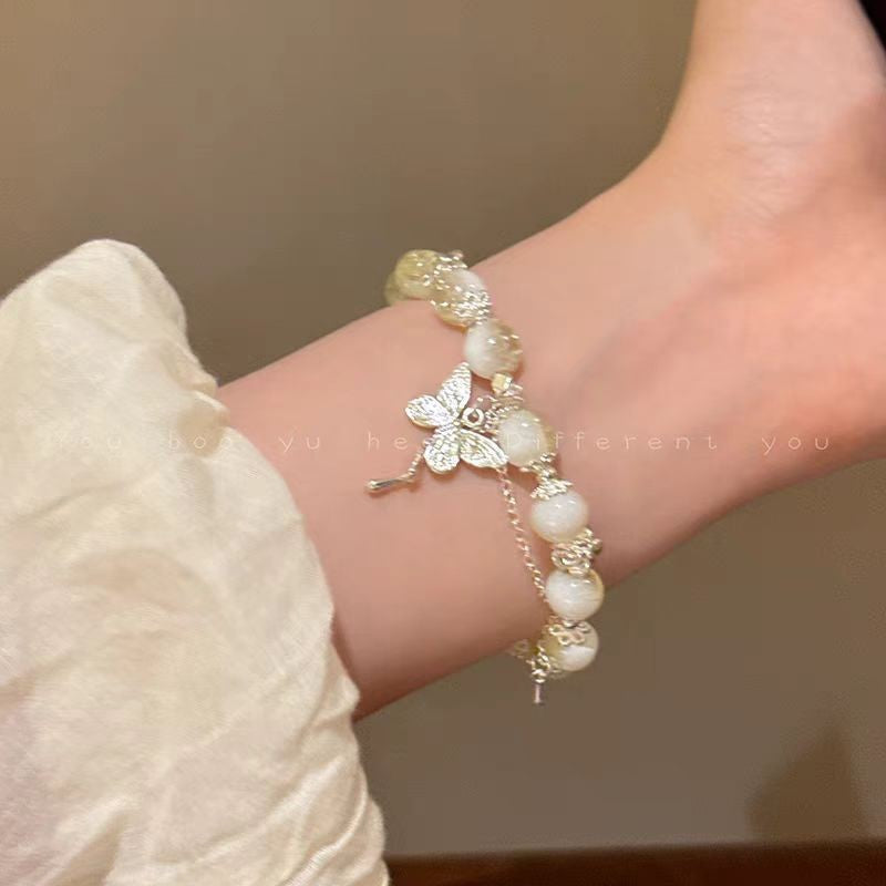 Women's Chinese Butterfly Beaded Light Luxury Archaic Bracelets