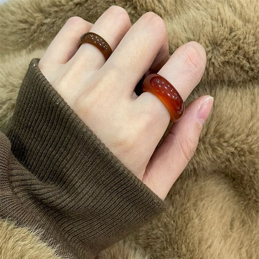 Chinese Court Carnelian Female Design High-grade Rings