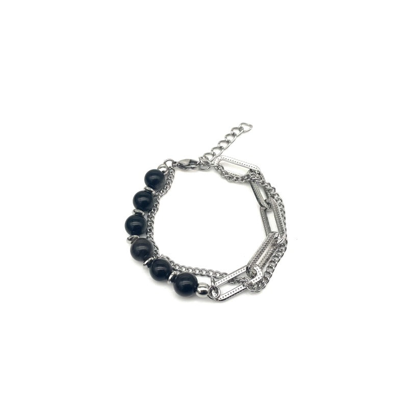 Men's Chinese Style Sier Titanium Steel High-grade Bracelet