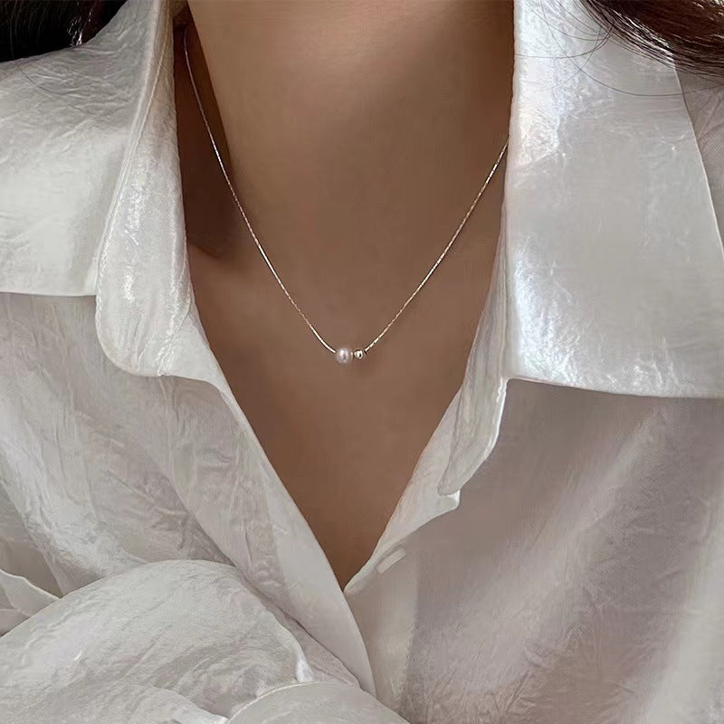 Sier Plated Short Pearl Design Light Luxury High Necklaces