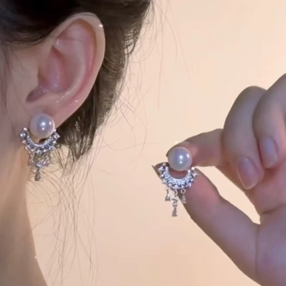Luxury Pearl Water Drop Niche High Sense Temperament Fashion Earrings
