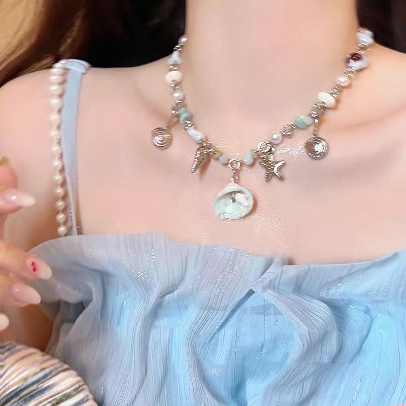 Women's Starfish Beaded Summer Long With Skirt Sweet Cool Hot Style Necklace