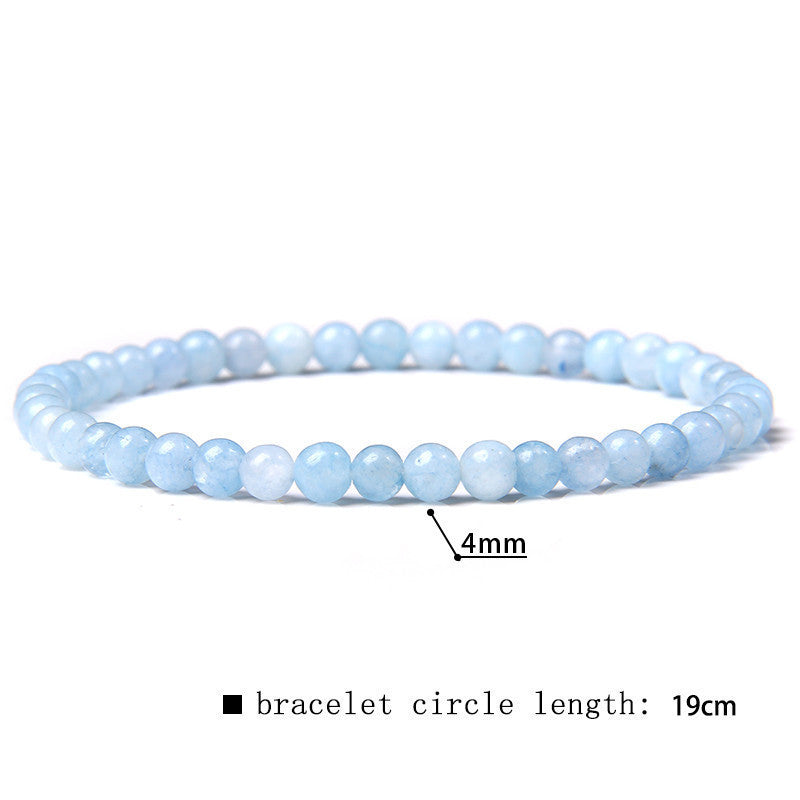 Crystal Agate Round Beads Aquamarine Tourmaline Yellow Tower Energy Beaded Bracelets