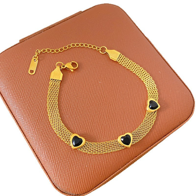 Light Luxury Micro Inlaid Zircon Woven Wire Mesh Fashion Temperament Bracelet