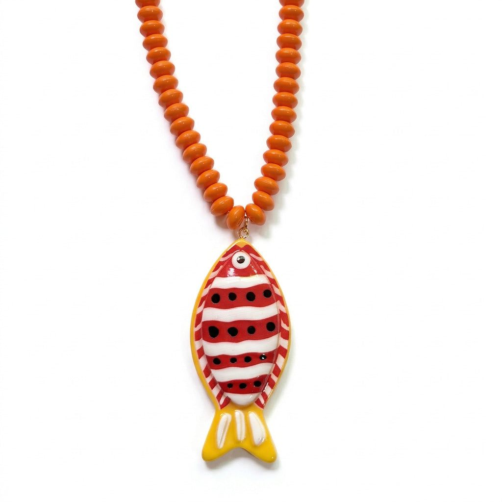 Women's Summer Exaggerated Beach Handmade Small Fish Beaded Colorful Necklaces