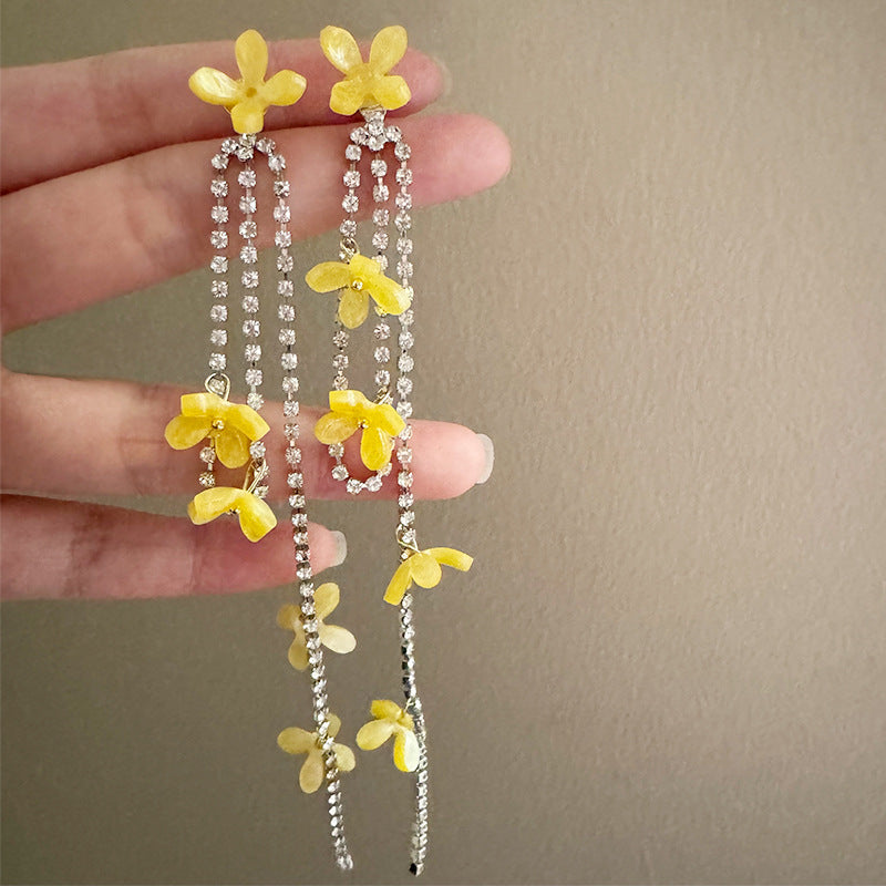 Super Fairy Fresh Mori Sweet Elegance Long Wild Handmade Pearl Earrings
