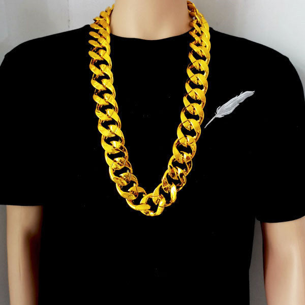 Hip Hop Exaggerated Chain Plastic Simulation Gold Necklaces