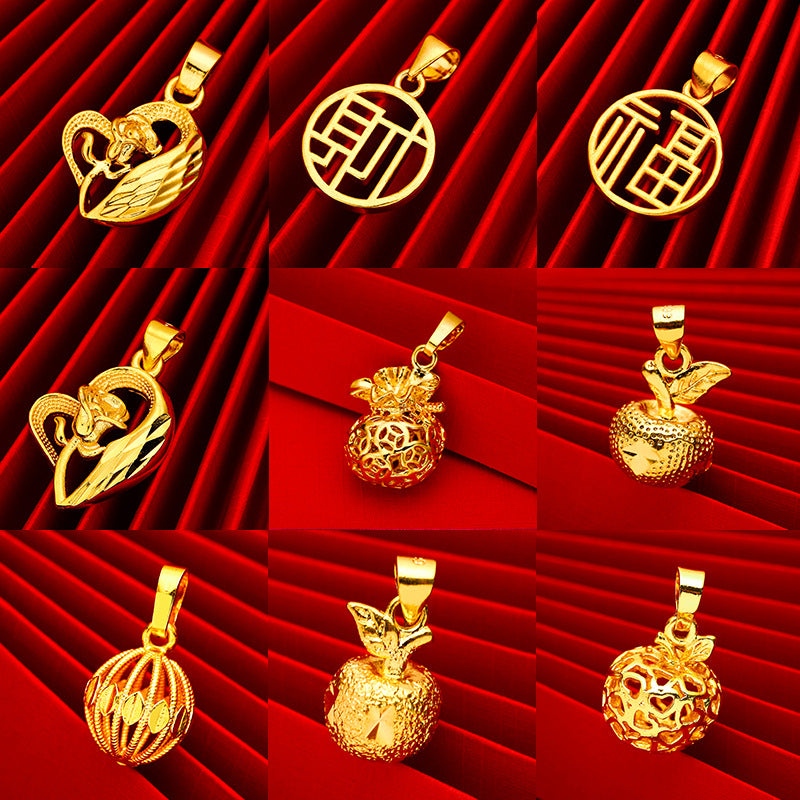 Female Brass Gold-plated Love Apple Lucky Pendants