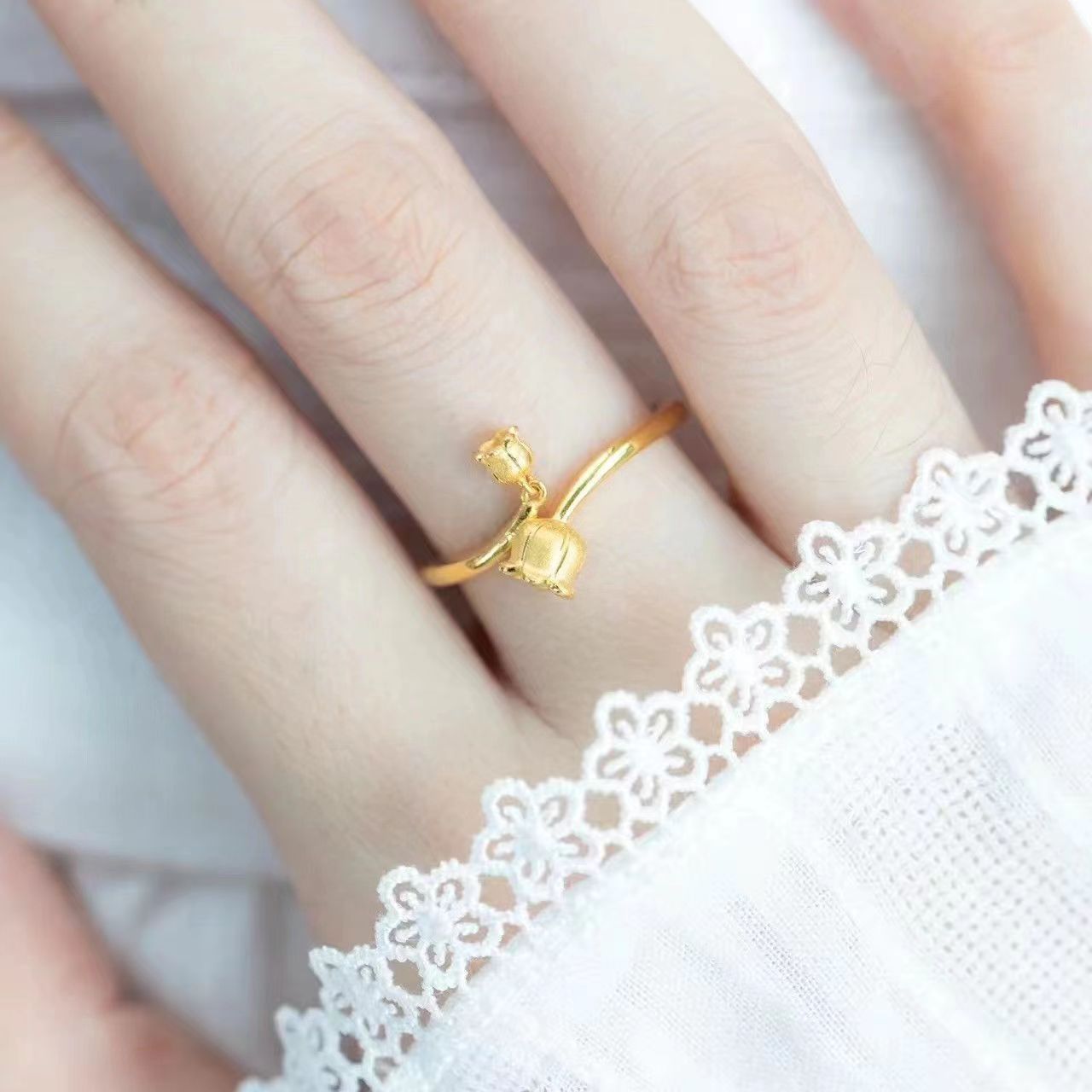 Movable Lily Fashionable Elegant Rose Super Rings