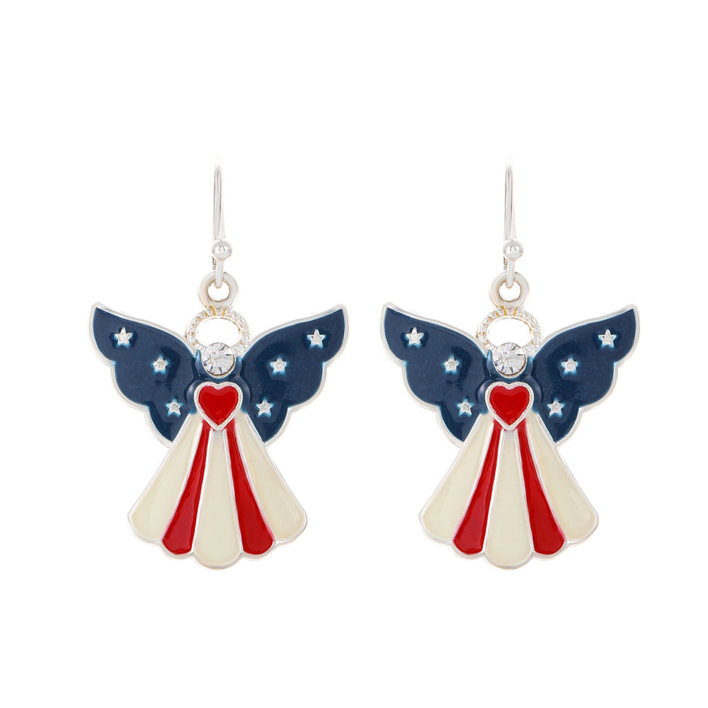 Women's Carnival Party Stars Stripes National Flag With Stud Earrings