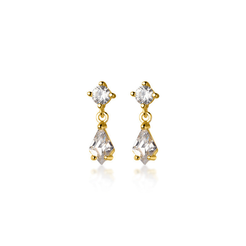 Women's Sier Diamond Single Rhinestone Ear Retro Earrings