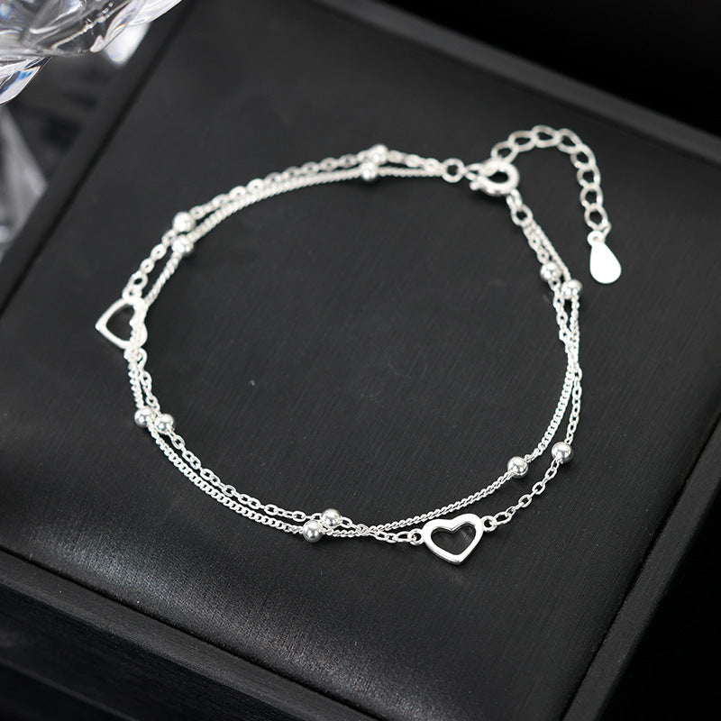 Layers Loving Heart Niche Summer Fresh Simple Girlfriends Heart-shaped Valentine's Bracelets
