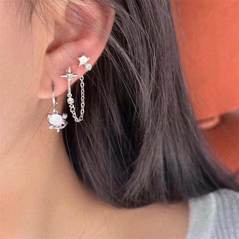 New Women's High-grade Design Butterfly Combination Stud Earrings