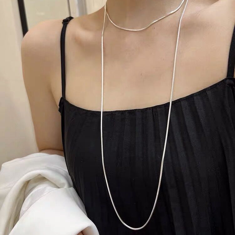 Women's Snake Bones Chain Nude Simple Stackable Clavicle Sweater Cold Necklace