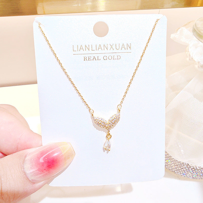 Women's Copper Summer High-grade Simple Refined Zircon Gold Necklaces