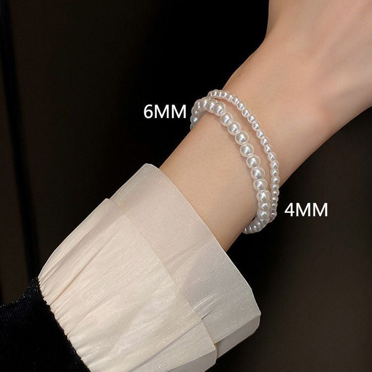 Women's Perfect Circle Strong Light Pearl Simple French Vintage Style Fashion Bracelet
